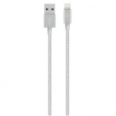 Cabo USB Lightning metalico para iPhone, iPad e iPod, MIXIT Belkin, Cinza